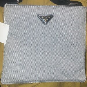 Black and Gray almost tweed pattern crossbody/messenger bag